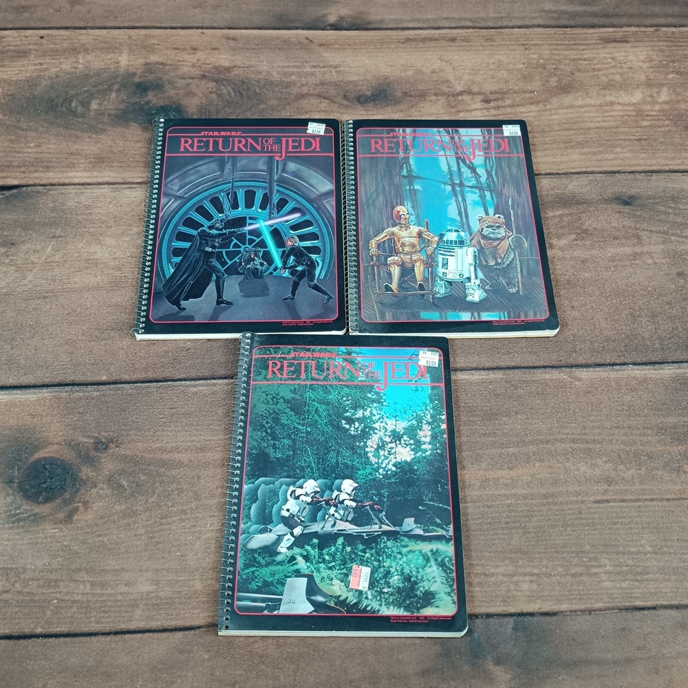 Stuart Hall Star Wars Return of the Jedi Notebooks 3Pack 1983 Multi Good Vintage